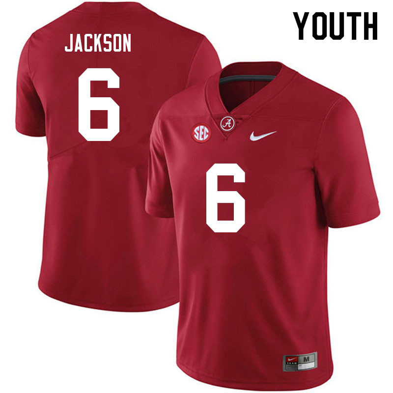 Alabama Crimson Tide Youth Khyree Jackson #6 Crimson NCAA Nike Authentic Stitched 2021 College Football Jersey ZX16R14LB